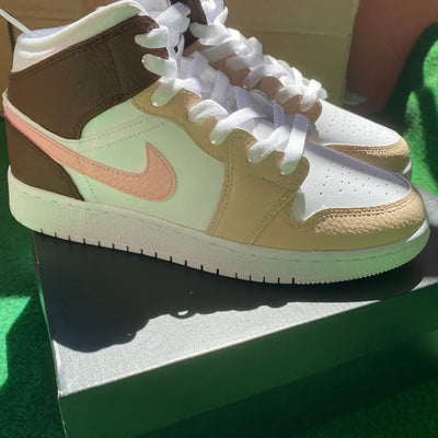 Pink Beige Brown Air Jordan 1 Custom