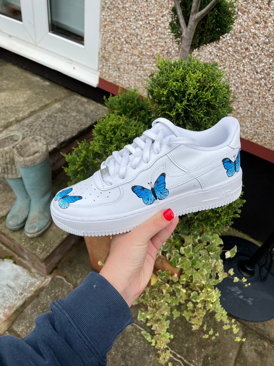 Custom Air Force 1 Blue Butterfly