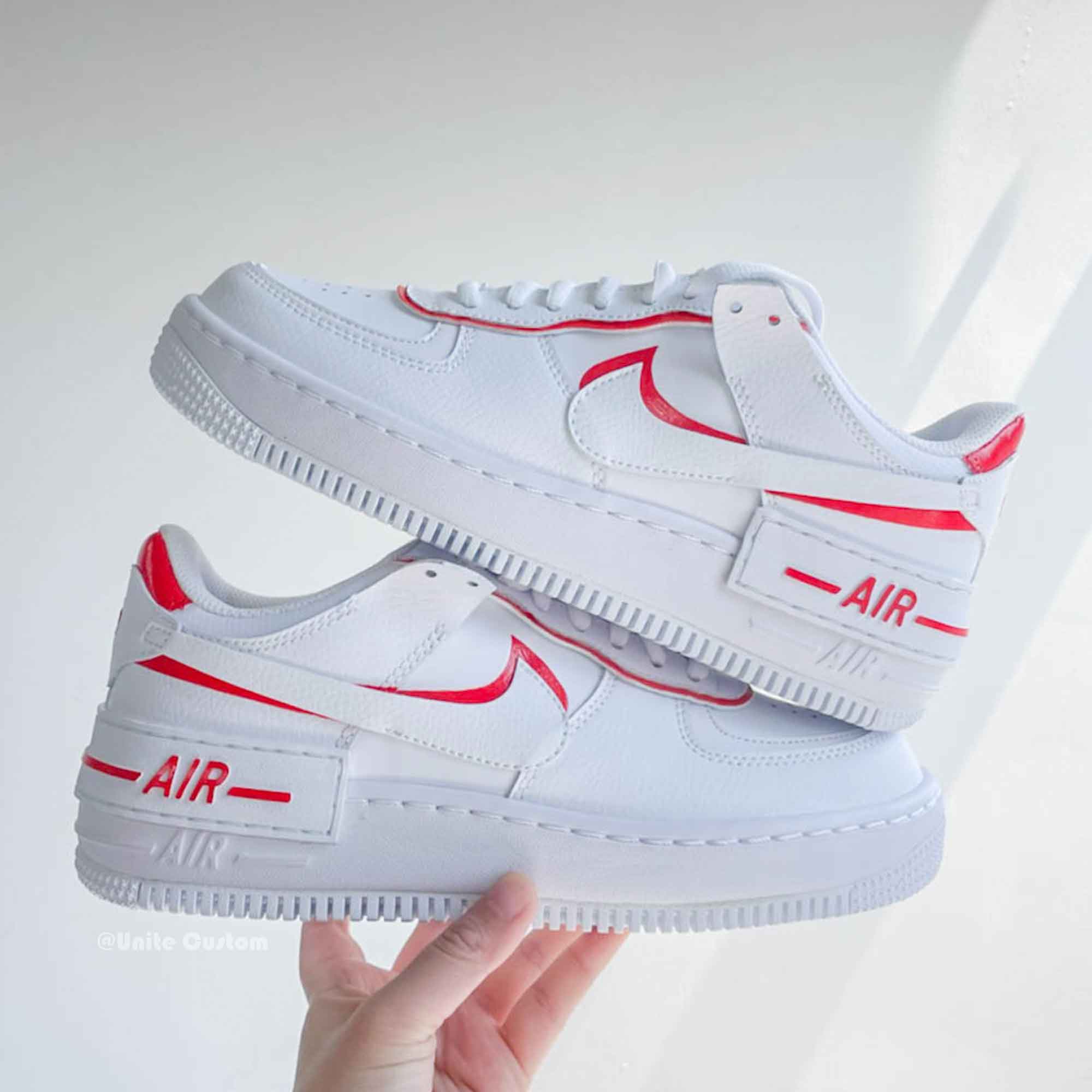 Custom Air Force 1 Shadow Red White