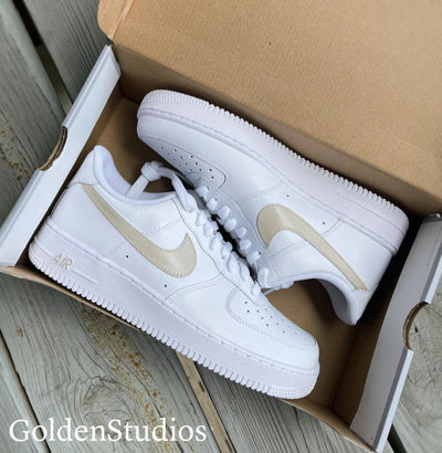 Custom Nike Air Force 1 Sage Low Beige Tan