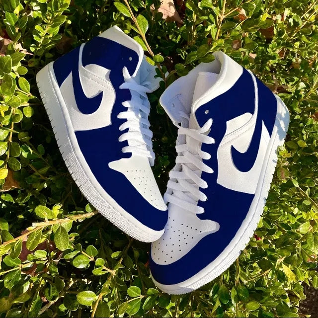 Custom Air Jordan 1 Navy Blue Colorblock💙