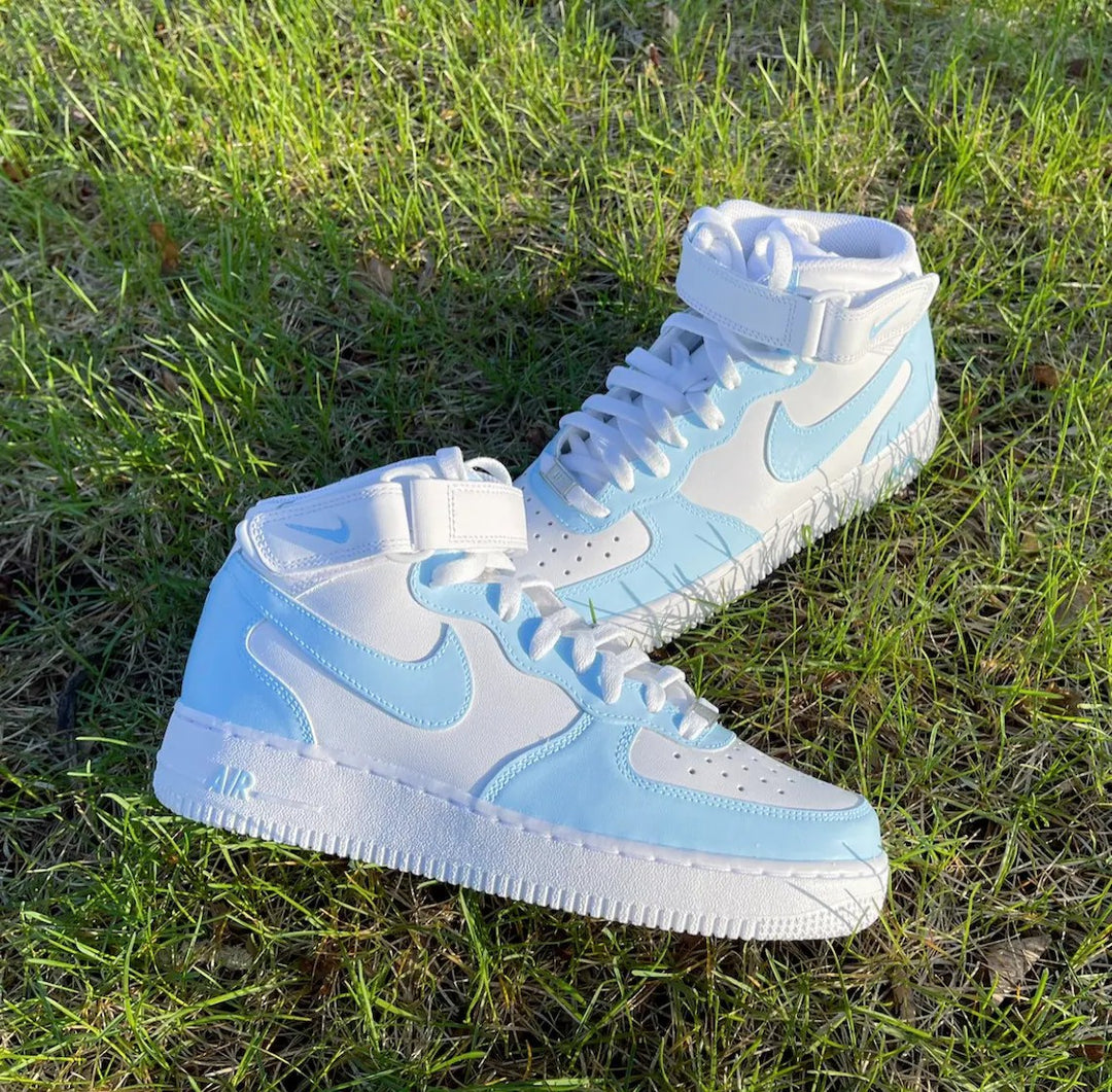 Custom Nike Air Force 1 Mid Baby Blue