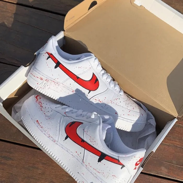 Nike Air Force 1Red Splash Raindrop