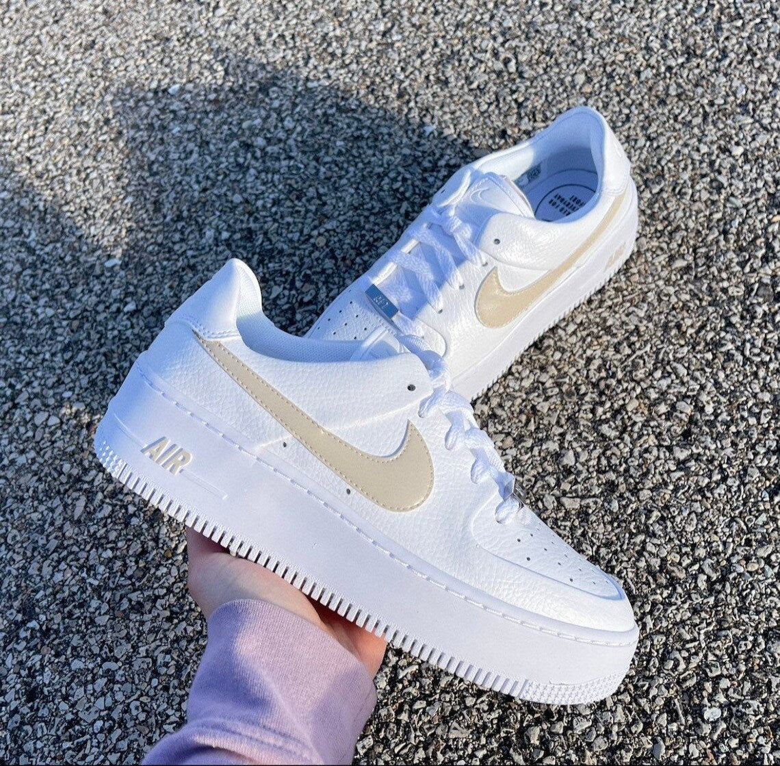 Custom Nike Air Force 1 Sage Low Beige Tan