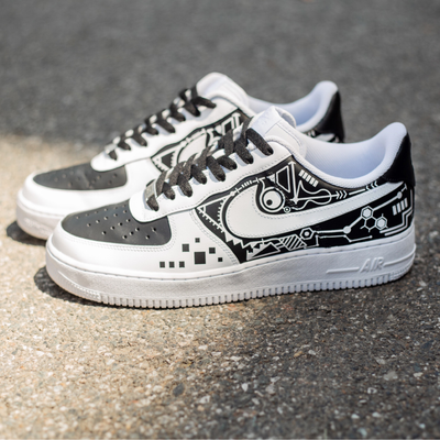 Custom Air Force 1 Geometric Figure Shark